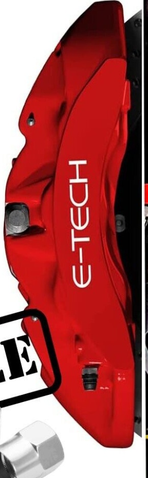 RED Brake Caliper Paint Kit E-TECH For Car Bike Engine Bay Block Cover +CP