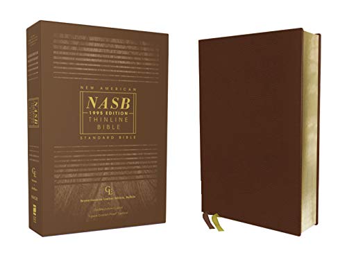 NASB, Thinline Bible, Genuine Leather, Buffalo, Brown, Red Le... - 9780310456292