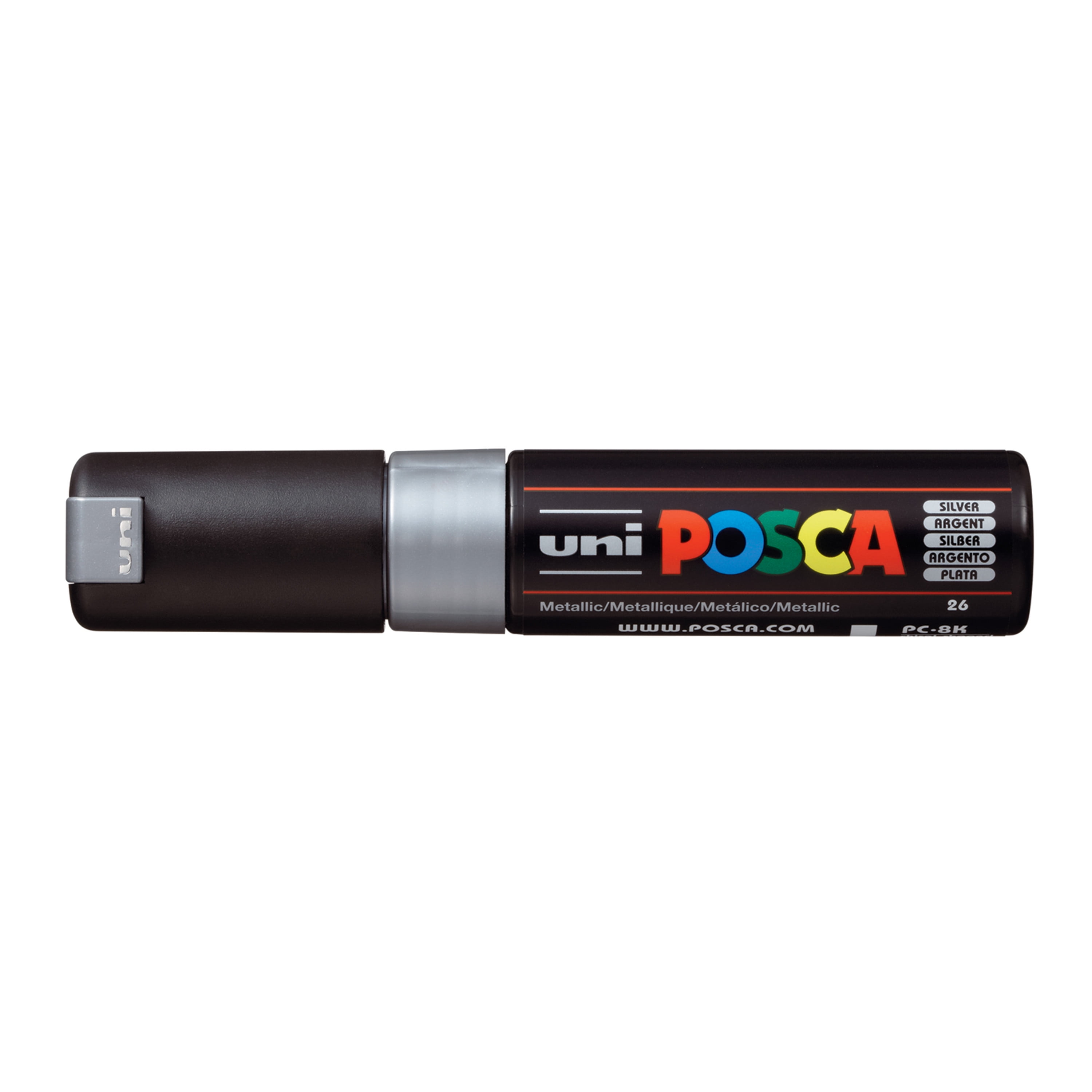 Uni : Posca Marker : PC-8K : Chisel Tip : 8mm : Silver