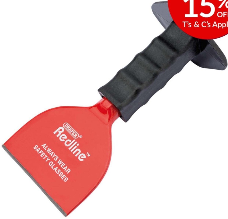 Draper 68603 Redline 100mm x 220mm Brick Bolster With Hand Guard