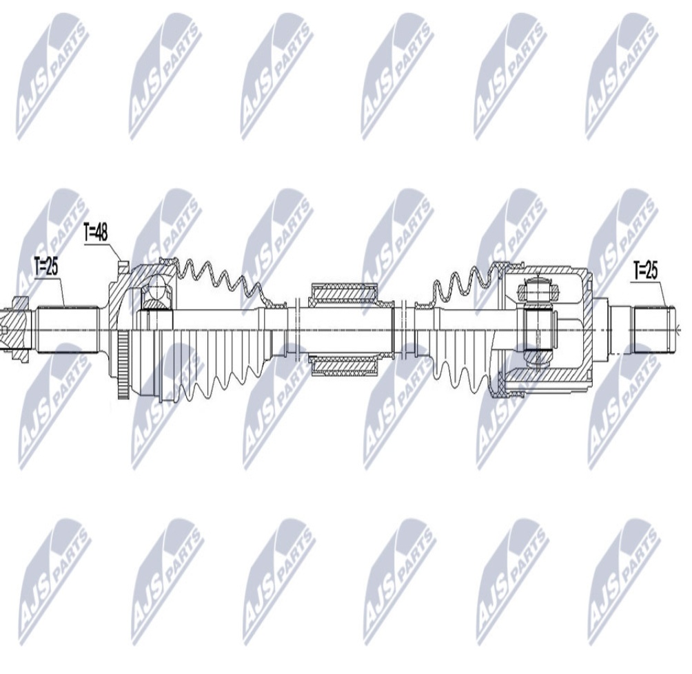 Driveshaft Front Axle Left NPW-HY-555 NTY for HYUNDAI i20 II i20 II Coupe