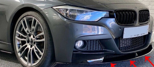 GLOSS BLACK FOR BMW F30 F31 M PERFORMANCE BODY KIT FRONT SPLITTER+REAR DIFFUSER