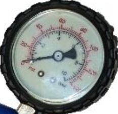 Comfort Grip Tyre Inflator- 0-10 Bar 150 PSI-Glow  Swivel Gauge//////