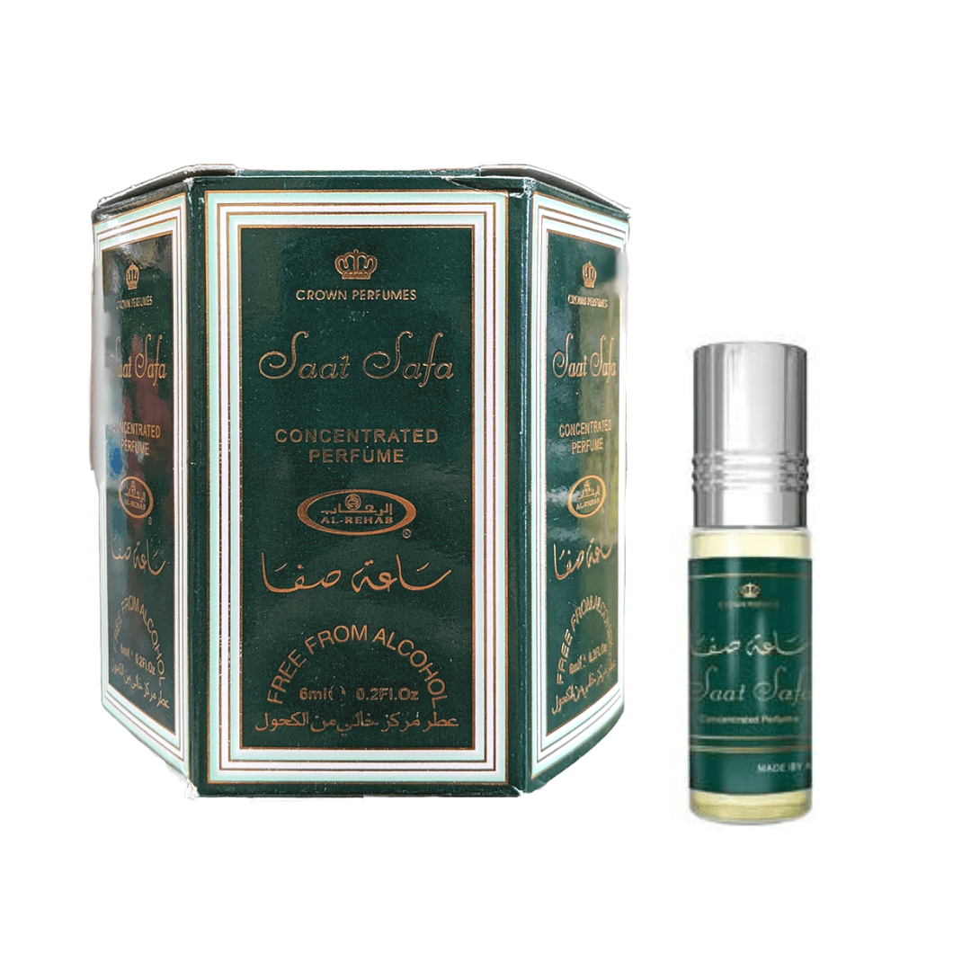 Al Rehab Crown Perfumes Unisex Green Saat Safa Perfume Roll-On Oil Al Rehab In 6Ml