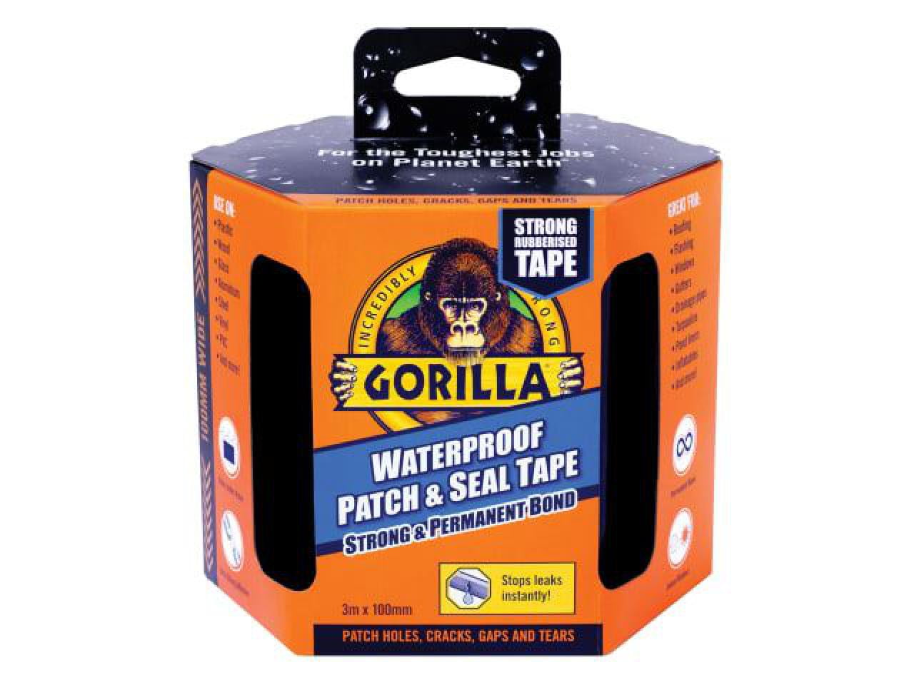 Gorilla Glue 3044721 Gorilla Waterproof Patch & Seal Tape 100mm x 3m Black GRGPS