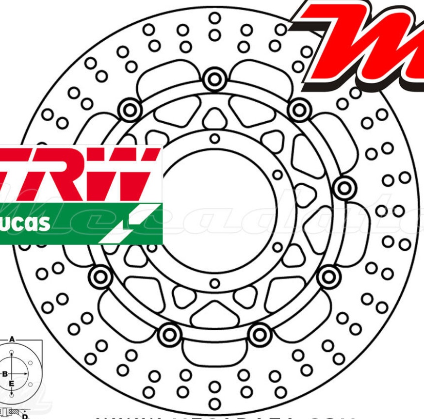 Disk Brake TRW MSW 240 for Moto Spare Parts Accessories Pieces Refills