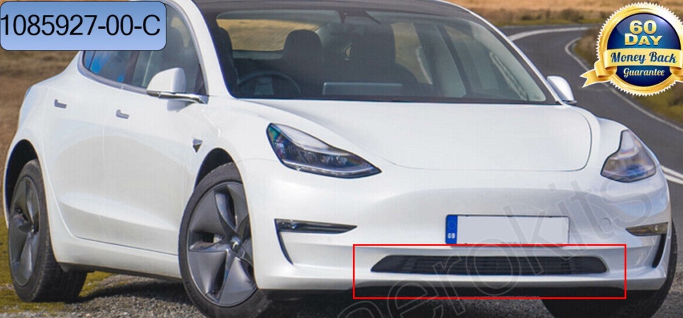 For Tesla Model 3 2017-22 Front Bumper Lower Grille Assembly Black 1085927-00-C