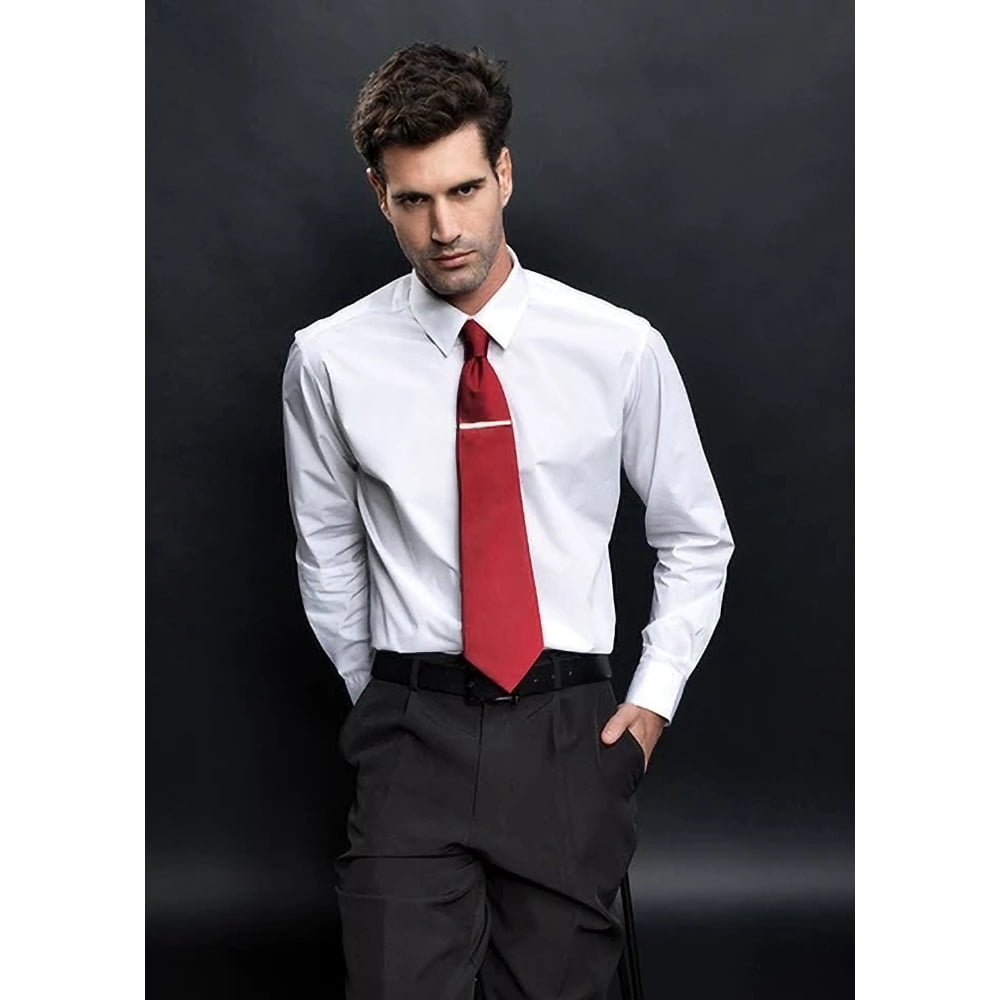 Premier (One Size, Red) Tie - Men Plain Work Tie