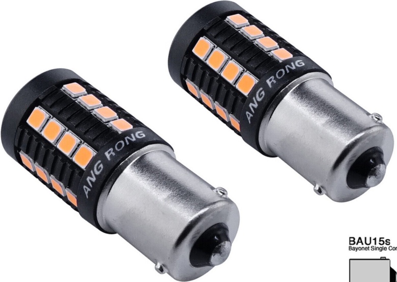 BAU15s 581 PY21W 27 SMD LED Bulbs Amber Front Indicator Turn Signal Light Canbus