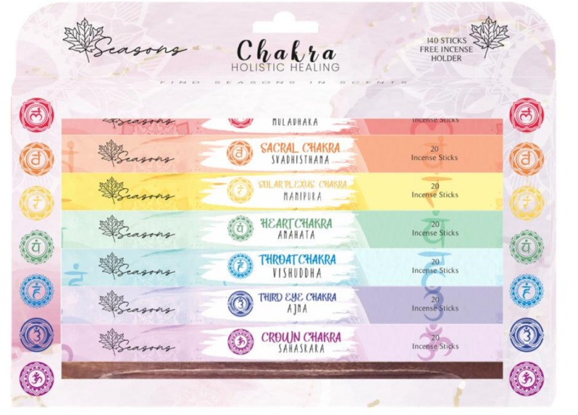 Chakra Incense Sticks Gift Set Mixed Aromatherapy Joss 140 Incense Sticks