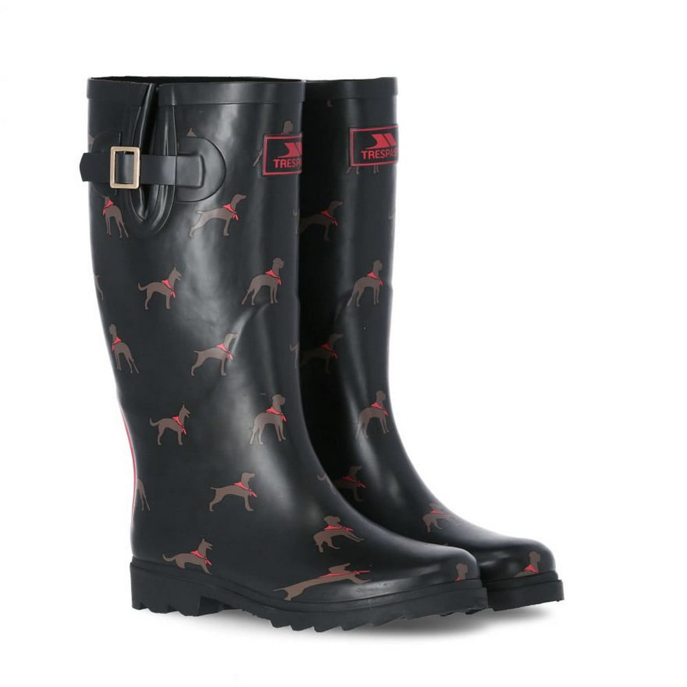Trespass Women's Samira Wellington Boots - Dog Print - 5 Uk - Dog Print - 100% Rubber - Image 3