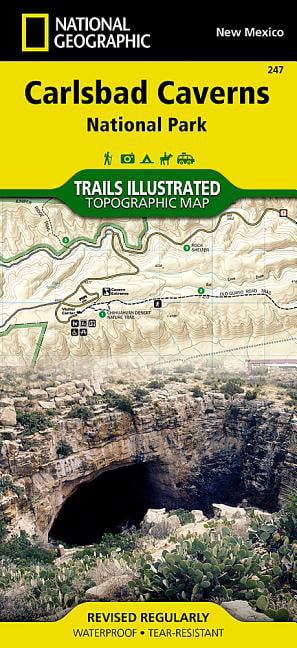 Carlsbad Caverns National Park Map  Trails illustrated national geographic