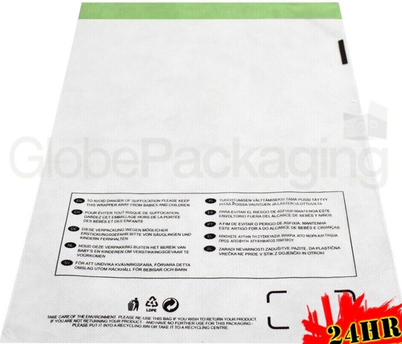 2000 x 12""x16"" CLEAR Peel & Seal Poly Postal Mailing Bags - 12x16"" (305x405mm)