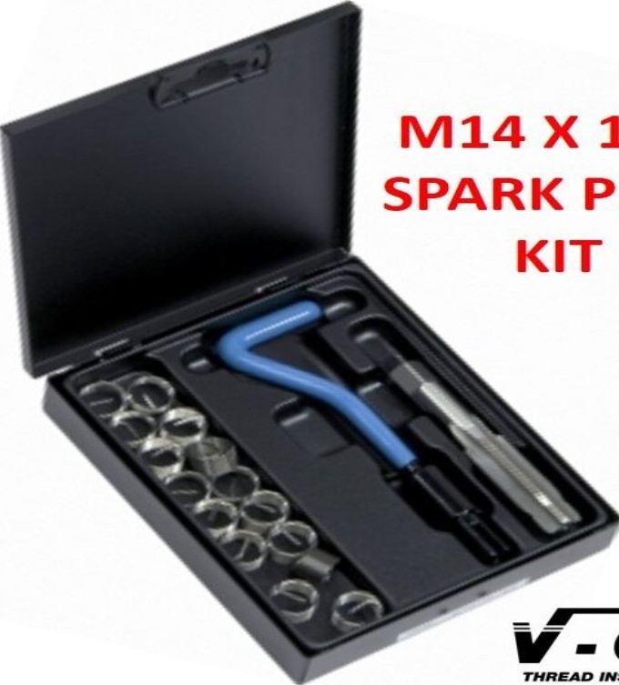 Thread Repair Kit 14mm Helicoil for Spark Plug Threads - Volkel