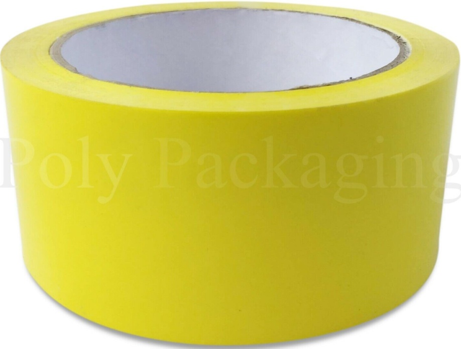 6 x YELLOW Rolls COLOURED TAPE(50mmx66m)(2""Wide)Low Noise Adhesive Packing
