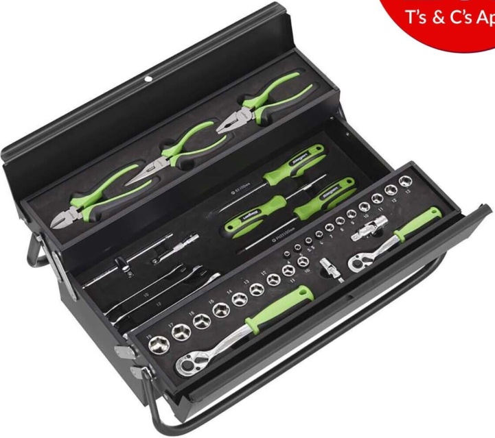 Sealey S01215 Cantilever Toolbox with Tool Kit 70pc by Seigen LIFETIME GUARANTEE