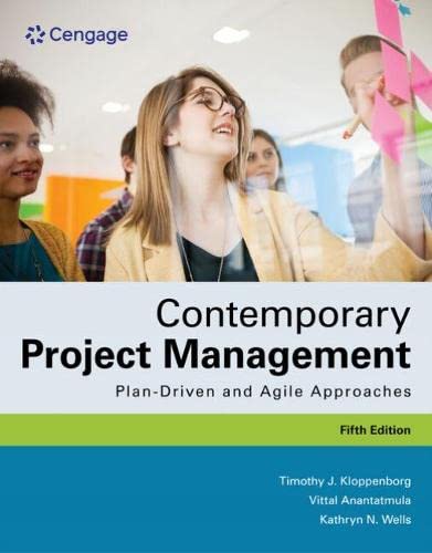 Contemporary Project Management by Timothy Kloppenborg, Vitta... - 9780357715734