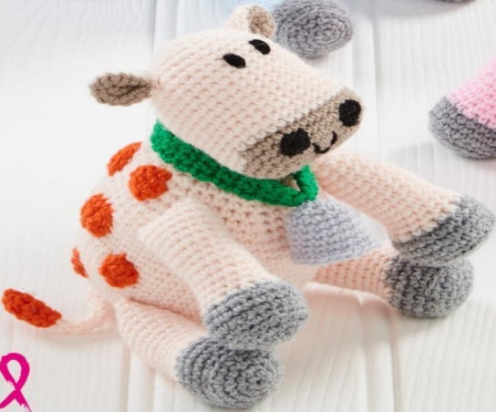 King Cole Double Knit Amigurumi Crochet Pattern Cow Toy in 3 Sizes 9155 - Image 3