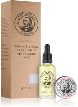 Captain Fawcett's Private Stock Beard Oil & Moustache Wax Gift Set Pack