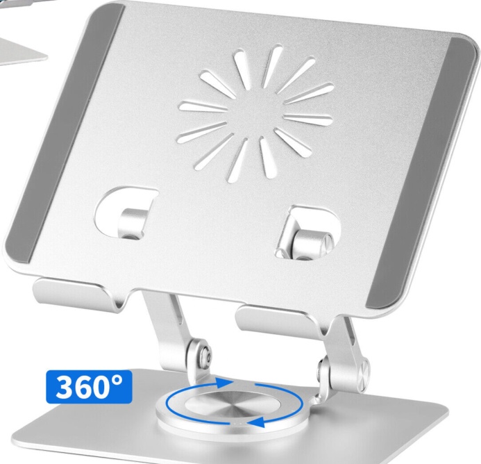 360° Swivel Aluminum Tablet Desk Stand Phone Holder Desktop Foldable For iPad