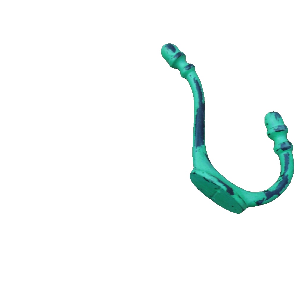 SET OF 3 RED BLUE GREEN VINTAGE CAST IRON METAL WALL DOOR COAT HOOKS HANGERS PEG