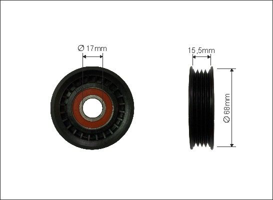 DEFLECTIONGUIDE PULLEY VRIBBED BELT 158-00 FOR SUBARU OUTBACK/LEGACY FORESTER