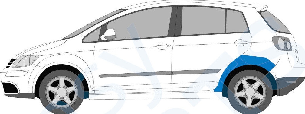 VOLKSWAGEN GOLF PLUS 2005-2013 REAR WHEEL ARCH REPAIR PANEL REAR WING / LEFT LH