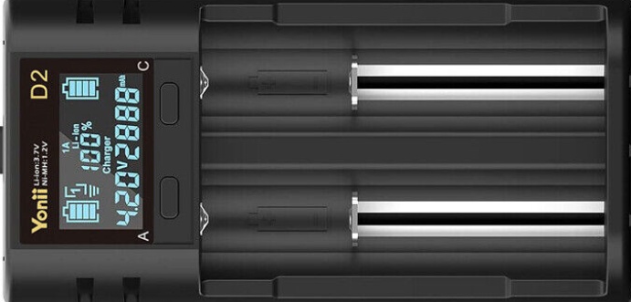 USB LCD Smart 2-Slots Battery Charger For AA AAA AAAA 1.2V Ni-MH Lithium Battery