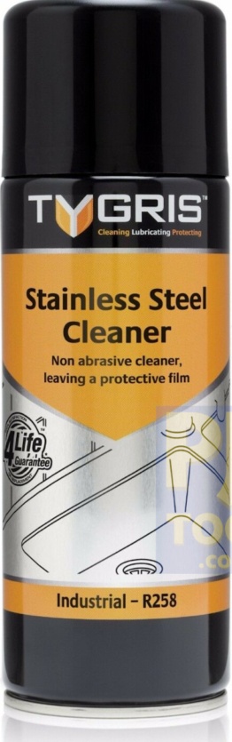 Tygris R258 400ml stainless, aluminium & chrome cleaner aerosol spray