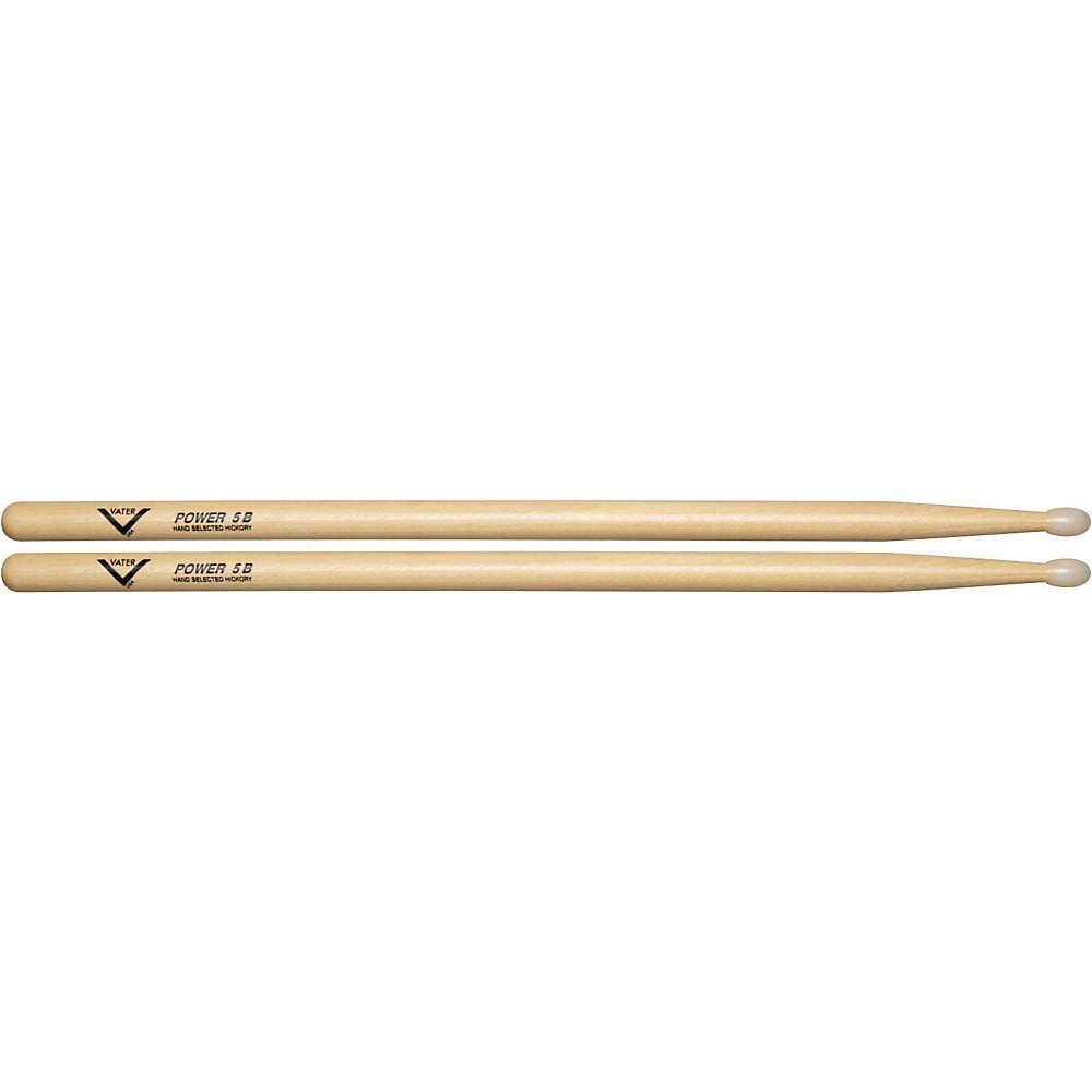 Vater 5B Power Nylon Tip USA Hickory Drum Sticks VHP5BN