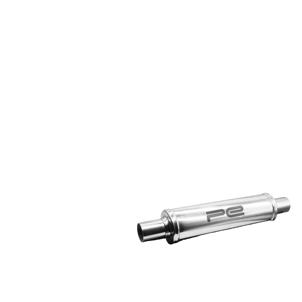 2 inch Exhaust Muffler 6 inch Round x 14 inch 304 Stainless Steel Silencer