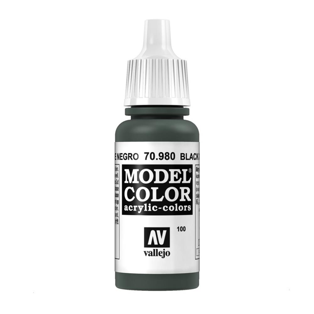 Vallejo 980 Model Colour Black Green 18ml Paint Dropper Bottle