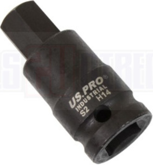 US PRO INDUSTRIAL Single 1/2"" dr Impact Hex Allen Bit Socket M14 x 55mm NEW 3854