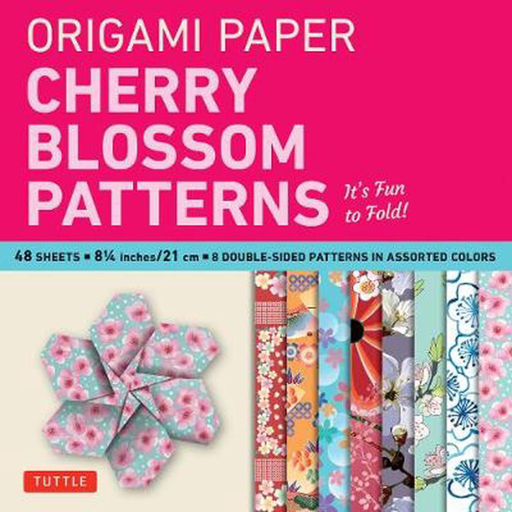 Origami Paper- Cherry Blossom Patterns Large 8 1/4"" 48 sh