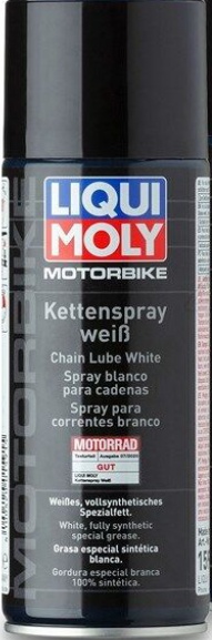 Chain Lubricant For Motorcycle Liqui Moly (White) - Spray 400ml For Bike