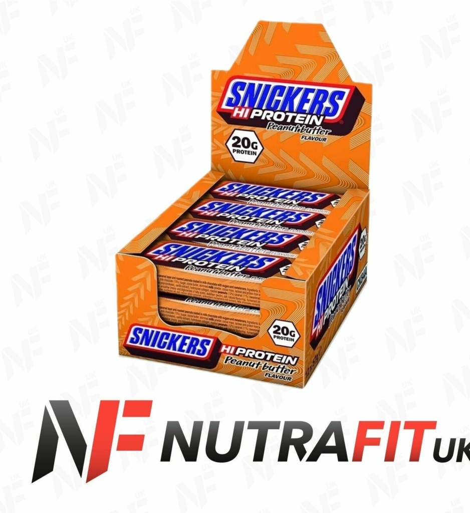 SNICKERS HI PROTEIN BARS PEANUT BUTTER intra workout handy gym snack 12 x 57g