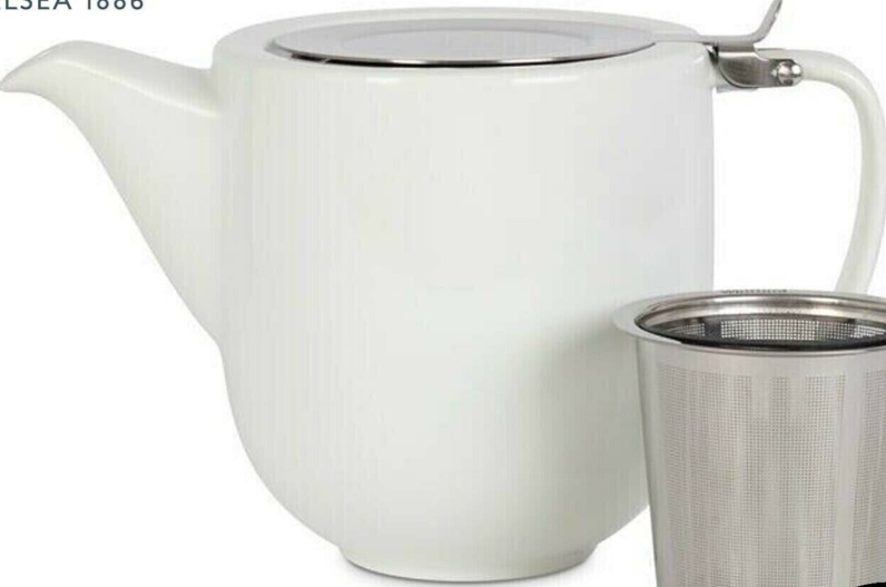 Whittard of Chelsea White Fenxiang Teapot with Infuser Brew for 5 Tea Pot 346031