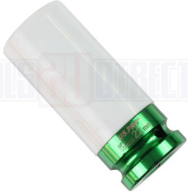 US PRO Tools Single 1/2"" Dr 22mm Deep Impact Alloy Wheel Socket 3843