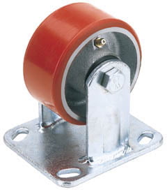 Draper 65525 Fixed Plate Fixing Heavy Duty Polyurethane Wheel 100mm Diameter SWL