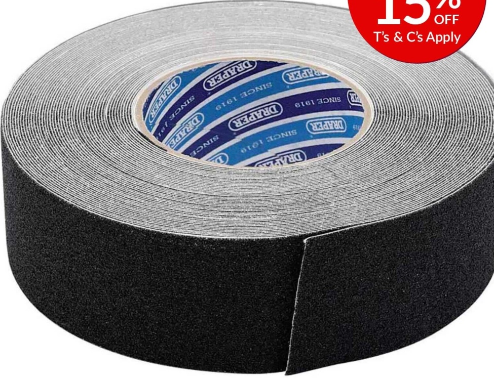 B&Q -   Heavy Duty Safety Grip Tape Roll18M X 50mmBlack 66234 - Image 2