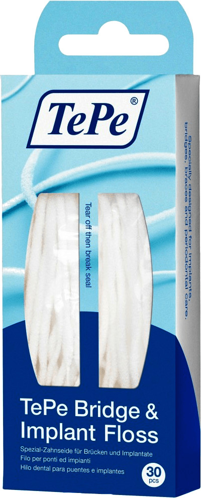 Tepe Bridge & Implant Floss Special Dental Floss For Cleaning Implants 30 Pc - Image 2