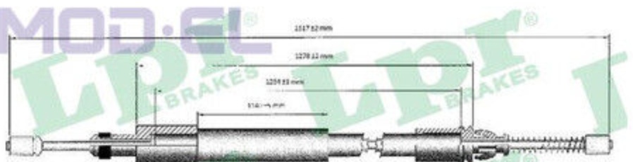 C0975B LPR Cable, parking brake for CITROËN