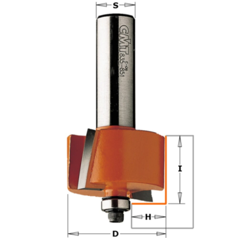 CMT Rebating Router Bit - 31.75 dia x 12.7mm cut x 1/4 shank