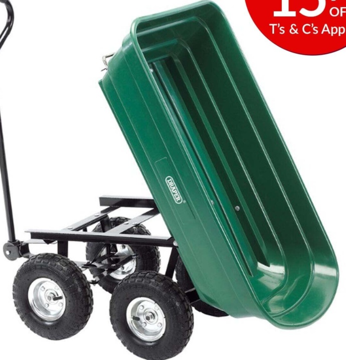 Draper 58553 Gardeners Cart Trolley Barrow With Tipping Feature Garden Gardening