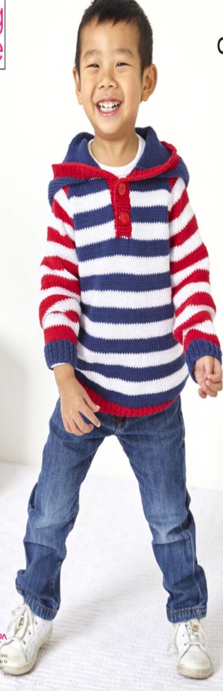 King Cole Childs Sweater, Hoodie & Crown Knitting Pattern 6023 - Double Knit - Image 2