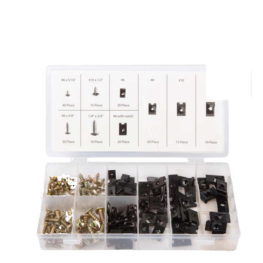 BlueSpot - 170 PCE Assorted U-Clip and Screw Set