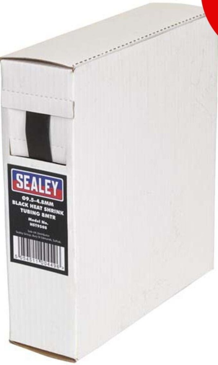 Sealey HST9508 Heat Shrink Tubing 9.5-4.8mm 8m - Black