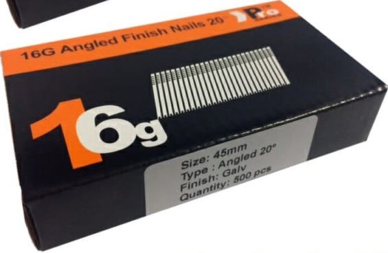 32mm 16g ANGLED 20° Nails & 1 Fuel Cell - 1000 nail pack Paslode IM65A, Hitachi