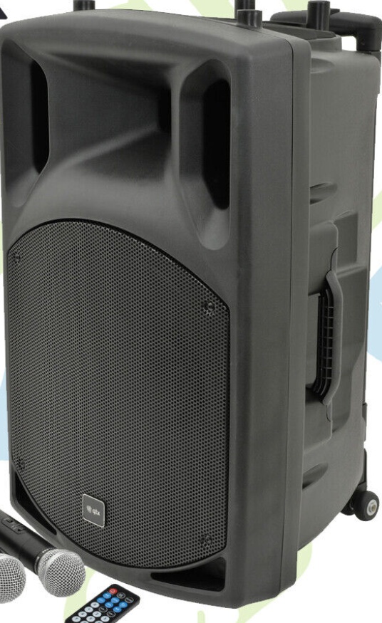 QTX QX15PA 15"" BLUETOOTH Portable PA System with Wireless Microphone USB SD MP3