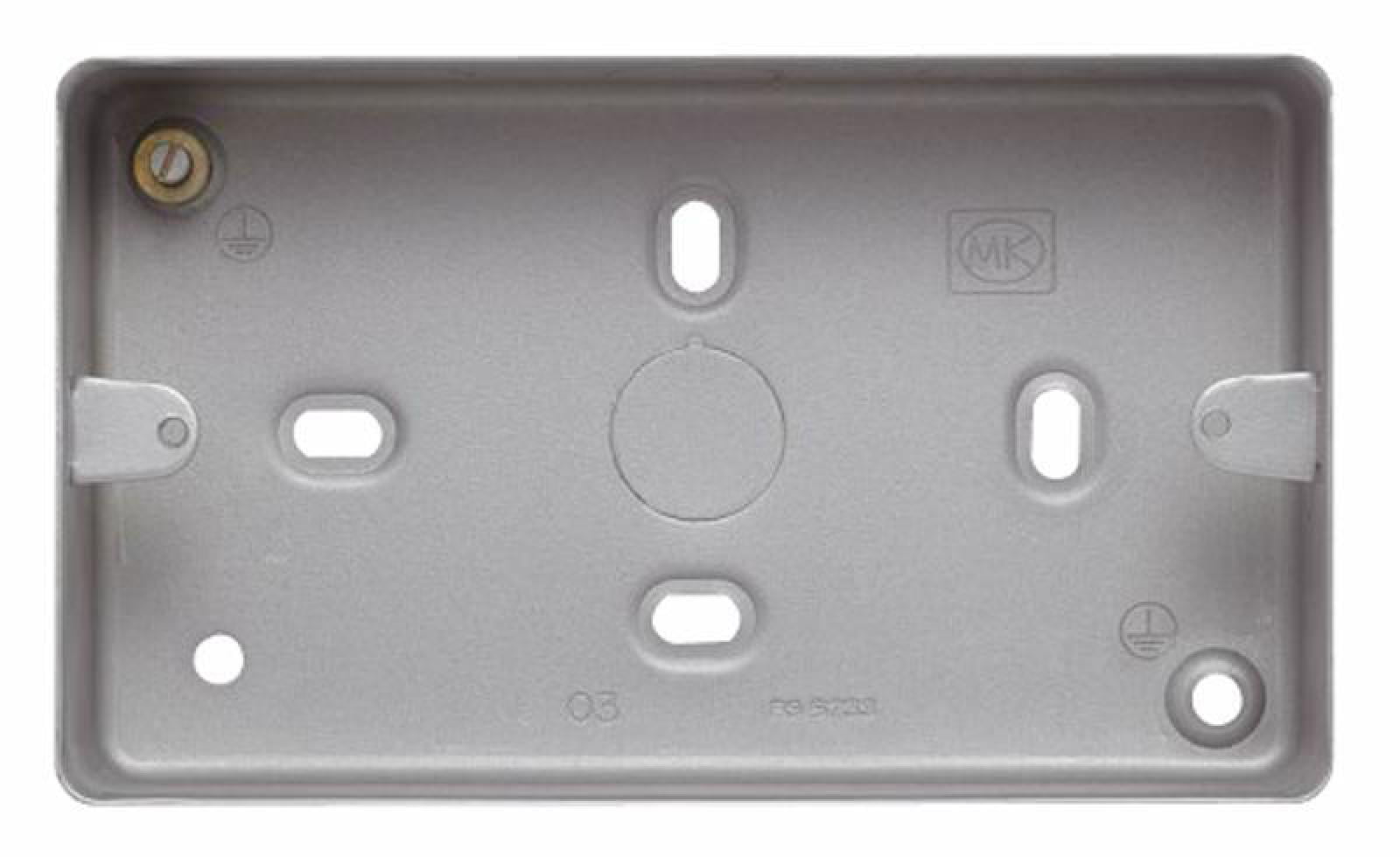 MK - 2-Gang Steel Surface Back Box with Knockouts